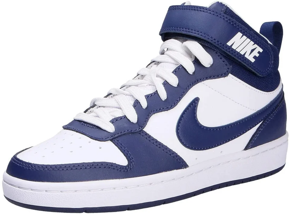 Glossy NIKE Court Borough Mid 2 Little Kids' Shoes Pre School CD7783-107, Size 10.5
