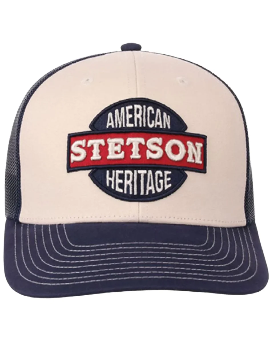 Portable Stetson Men's American Heritage Patch Trucker Cap Red/White/Blue One Size