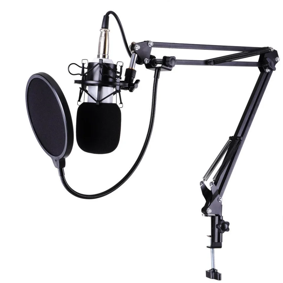 Select Condenser Microphone Kit Studio Recording Pro Filter Boom Arm Stand Shock Mount