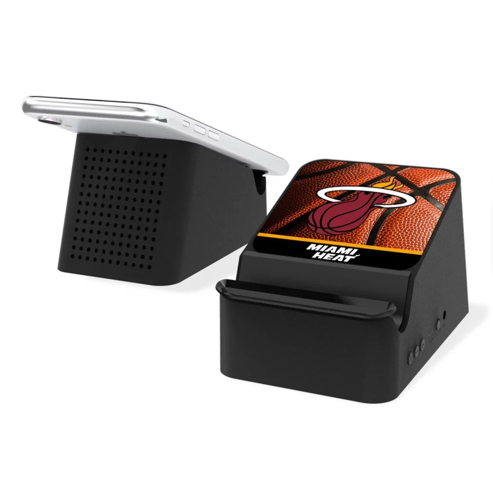 Silicone Miami Heat Basketball Design Wireless Charging Station & Bluetooth Speaker