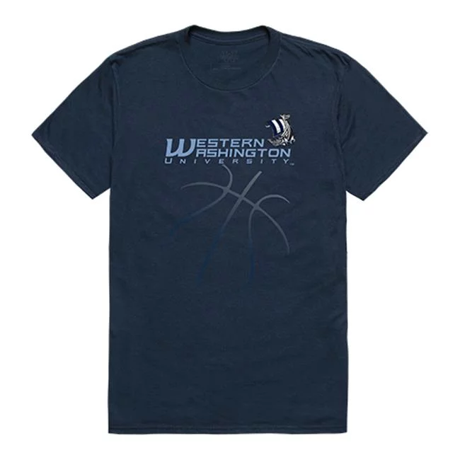 Core W Republic Products Western Washington University Basketball College Tee, Navy - Large