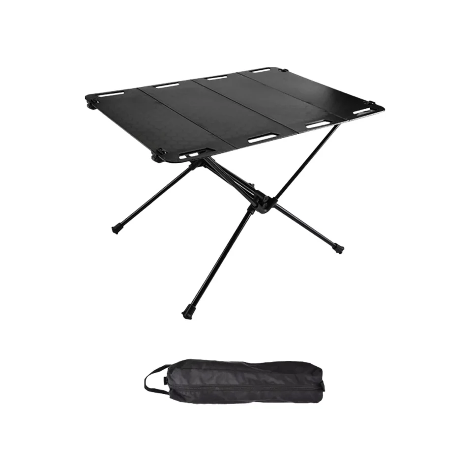Food-Grade Folding Camping Table, Lightweight Beach Table with Storage Bag, Portable Desk Outdoor Table, for Backyard Backpacking Hiking Garden Patio Black
