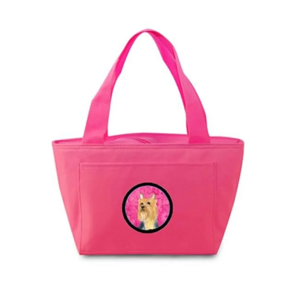 Premium Carolines Treasures Pink Silky Terrier Zippered Insulated School Washable And Stylish Lunch Bag Cooler - Pink