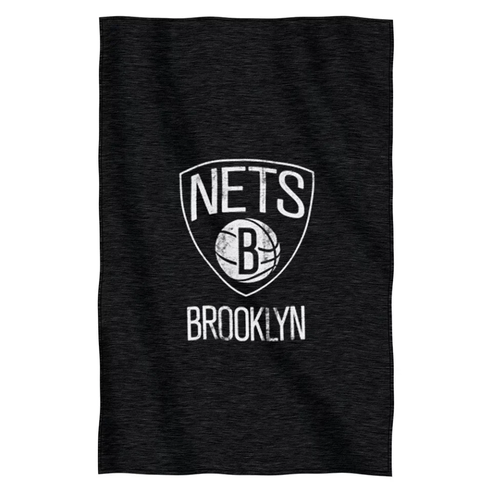 Premium Kitchen Brooklyn Basketball Nets NBA - Distressed Look - Sweatshirt Material Poly/Cotton Throw Blanket