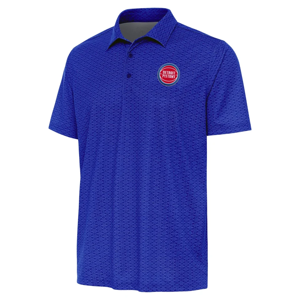 Prime Men's Antigua Royal Detroit Pistons Relic Polo