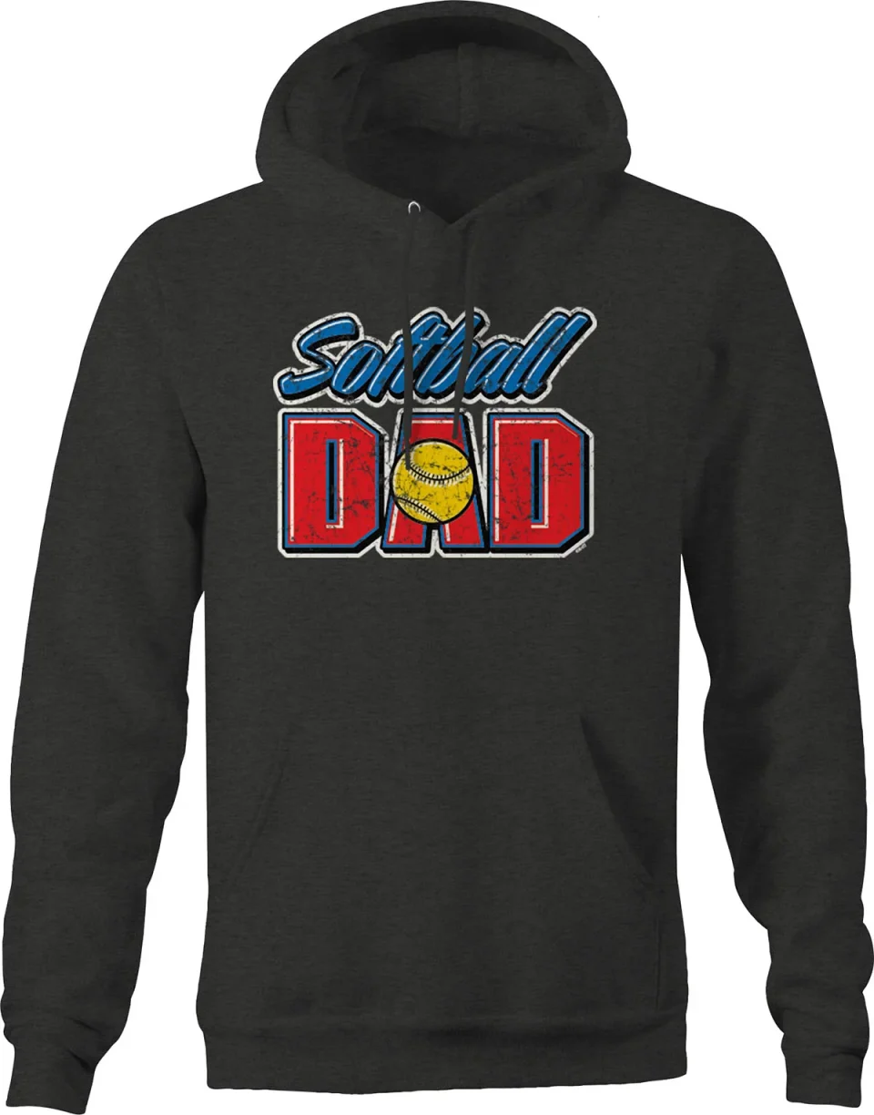 Eco-Friendly Value Softball Dad Sweatshirt for Men Small Dark Gray