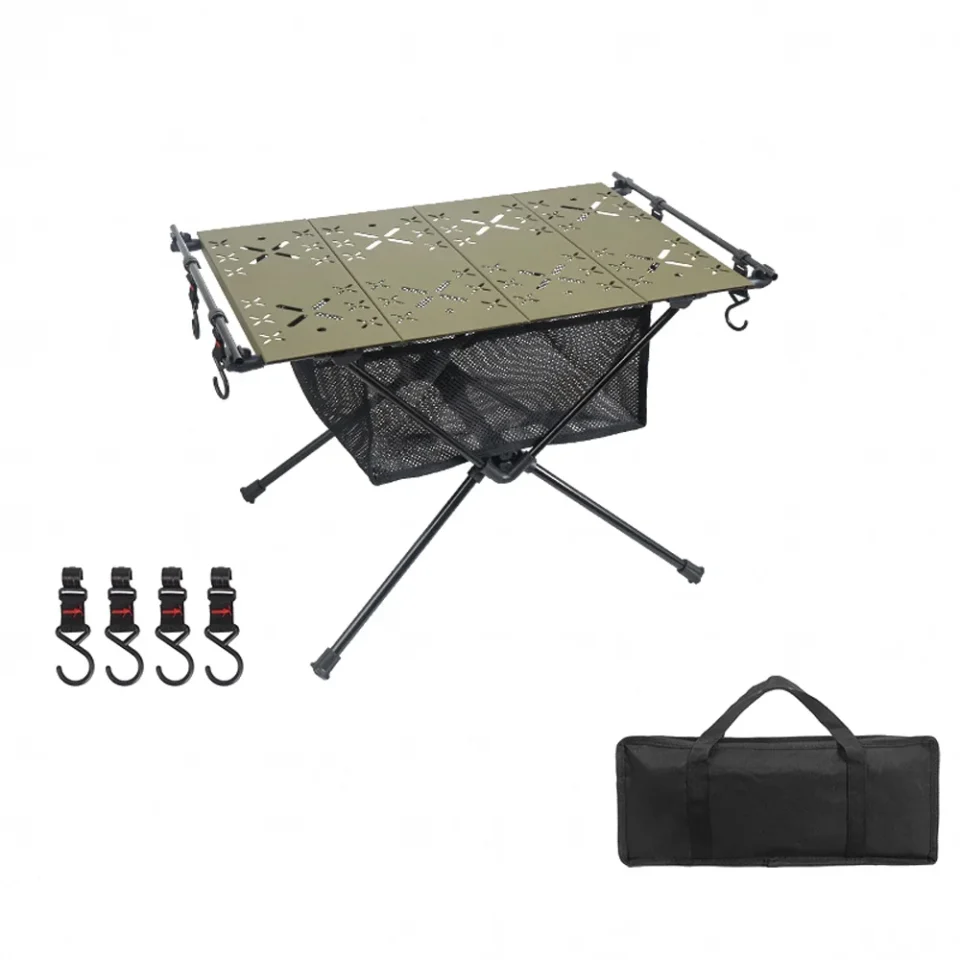 Multi-Purpose Walmeck Folding Table, Portable Aluminum Alloy Multifunction Roll-Up Desk with Storage Bag, for BBQ Picnic Hiking Riding