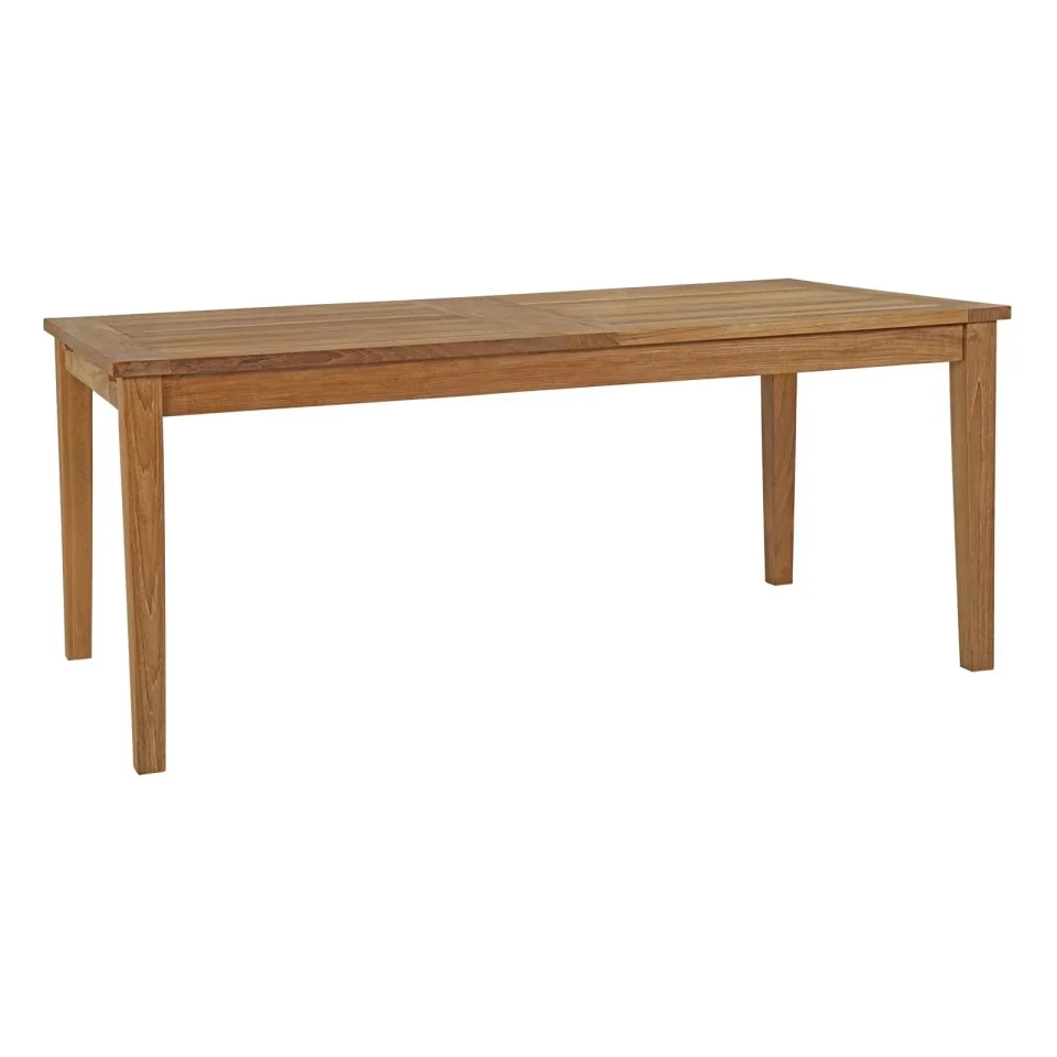 Prime Baking Modway Marina Extendable Outdoor Patio Teak Dining Table in Natural