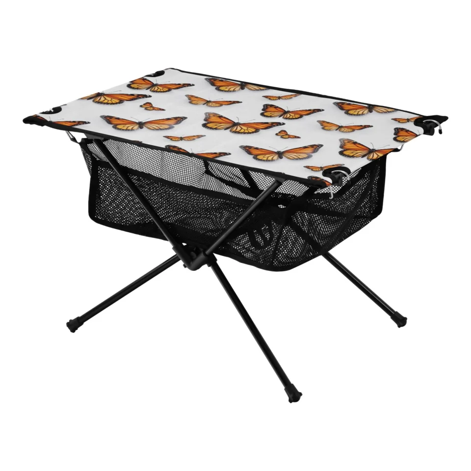Supreme Best-Selling Butterflies Camping Foldable Portable Table Beach Table with Storage Bag Compact Picnic Table for Outdoor Hiking Fishing BBQ