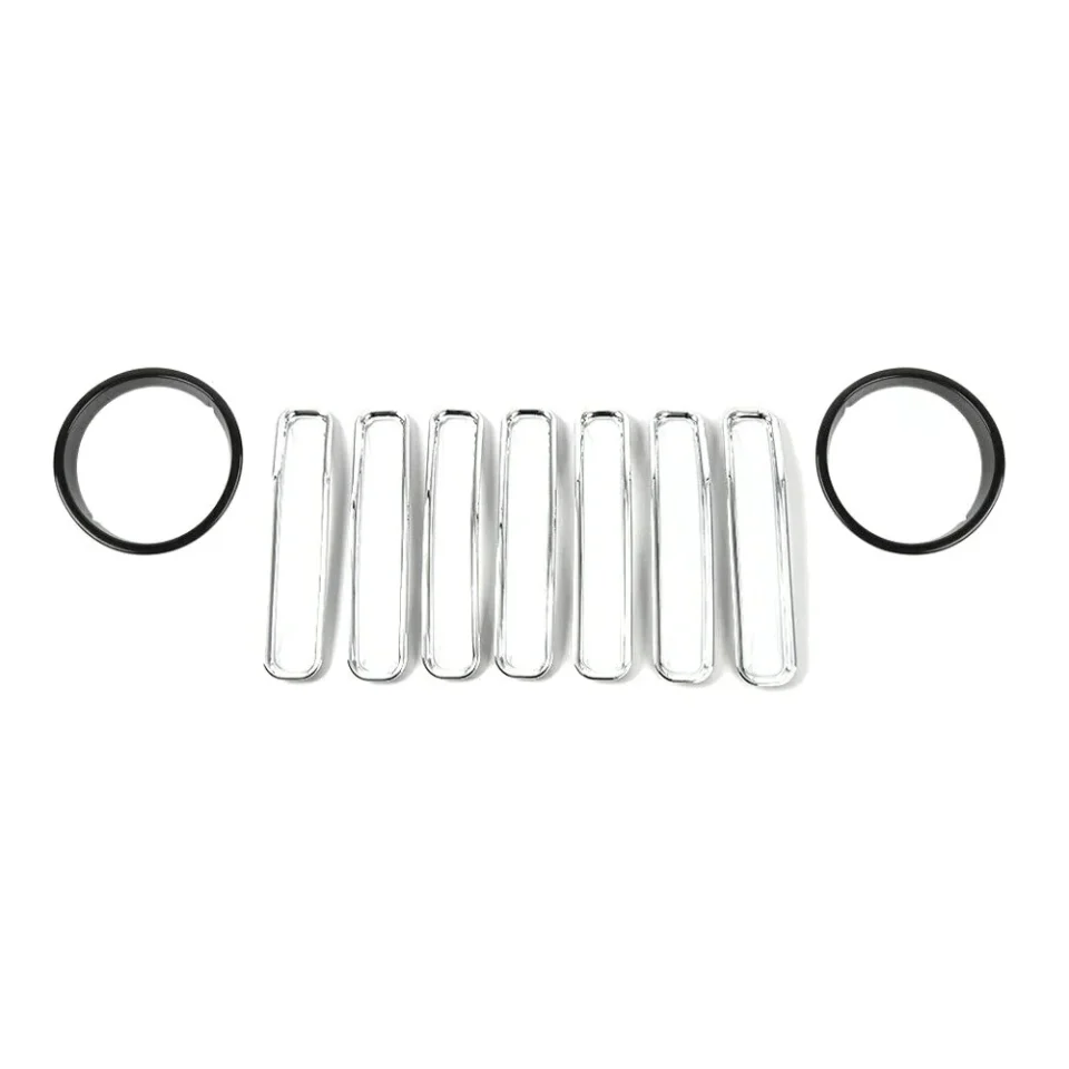 Eco-Friendly Teledu 2x Front Headlight 7x Insert Grille Grill Cover Accessories