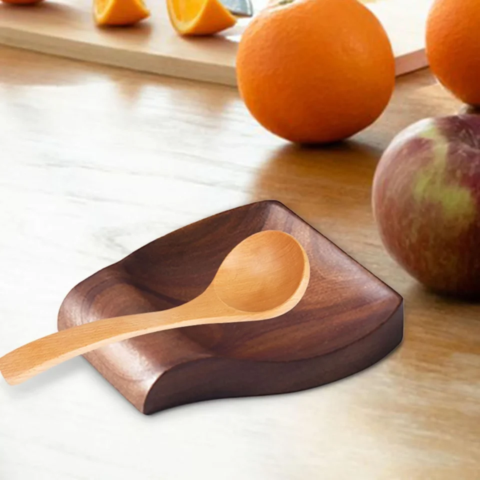Select Upgraded CUTICATE Spoon Rest Utensil Holder Wood Rack Accessories Tools Cooking Support Stoves Top Easily to Clean Chopstick Utensil Resting Tray