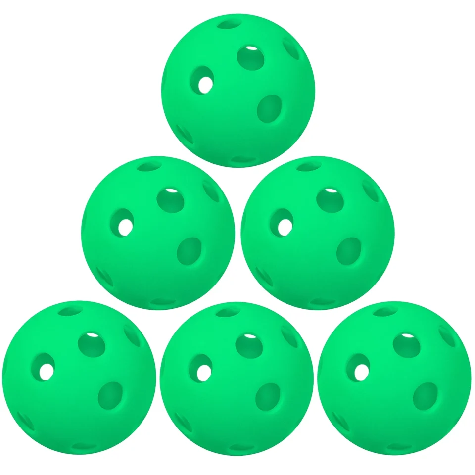 Pure MABOTO 6 Packs 26 Holes Indoor Pickleball Balls for Indoor Court