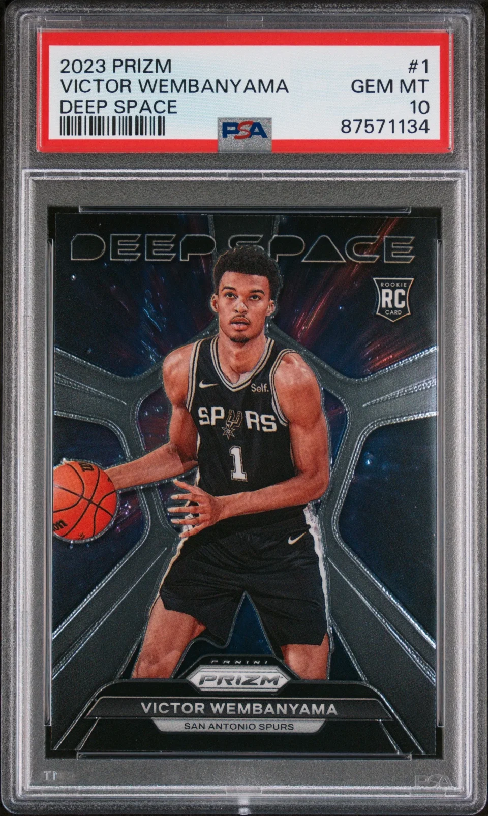 Select Clear Graded 2023 Panini Prizm Victor Wembanyama #1 Deep Space Rookie RC Basketball Card PSA 10 Gem Mint