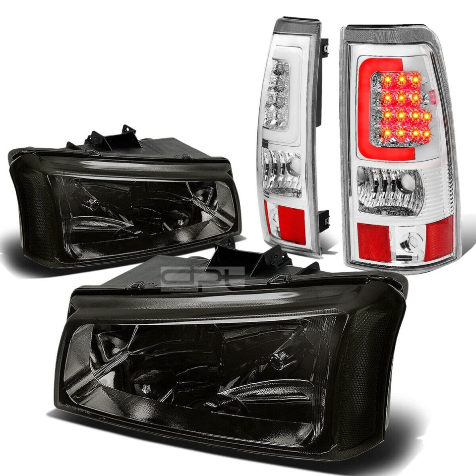 Select Ceramic 03-07 SILVERADO SMOKED+CLEAR CORNER HEADLIGHT+CHRO