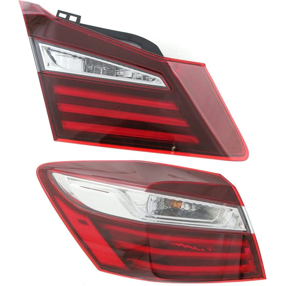 Eco-Friendly Kitchen Tail Light Set For 2016-2017 Honda Accord LH Inner Outer Clear/Red/LED CAPA