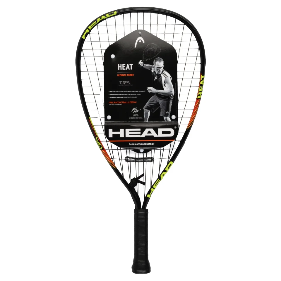 Ultimate Natural HEAD CPS Heat Racquetball Racquet, Pre-Strung, 107 Sq. in. Head Size, 6.7 Ounces, Black/Yellow