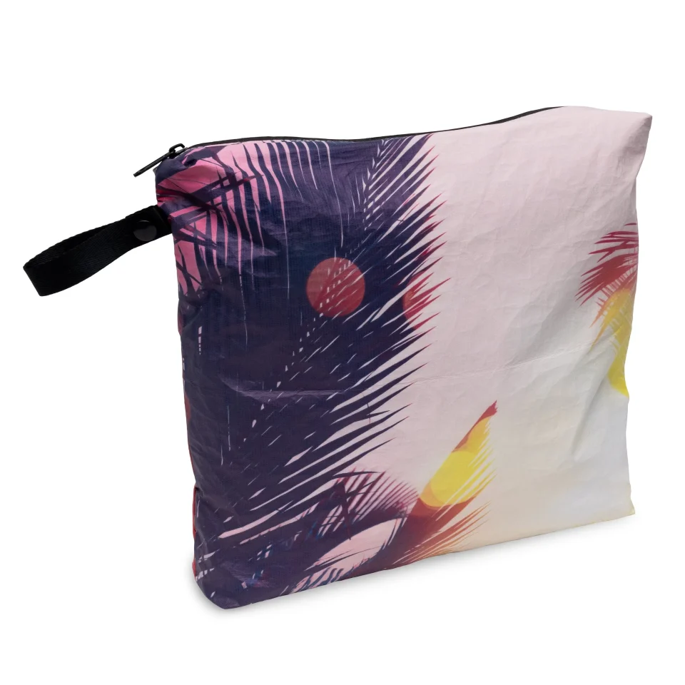 Stainless Steel Easy-Clean Rolling Nomad- Large Reversible Waterproof Pouch with Zipper and Snap Loop Carry Strap 14.5x11.5x2.5