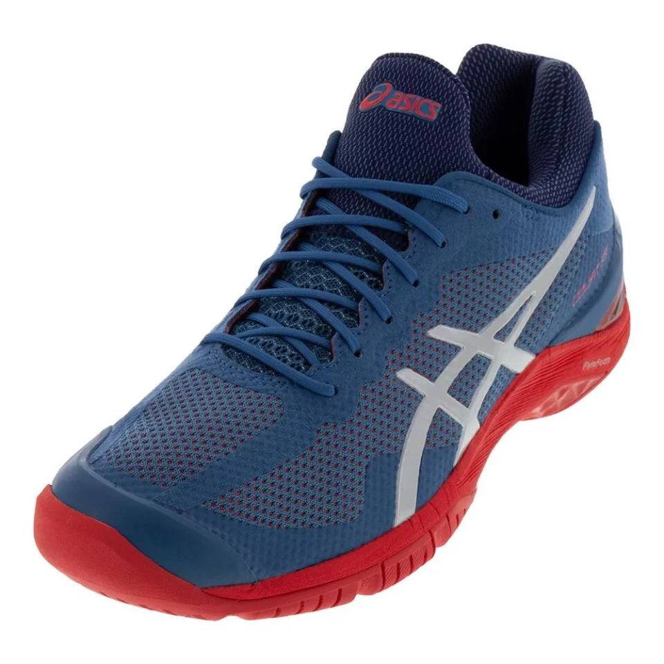 Prime Thickened Unisex Court FF Tennis Shoes Azure and Silver