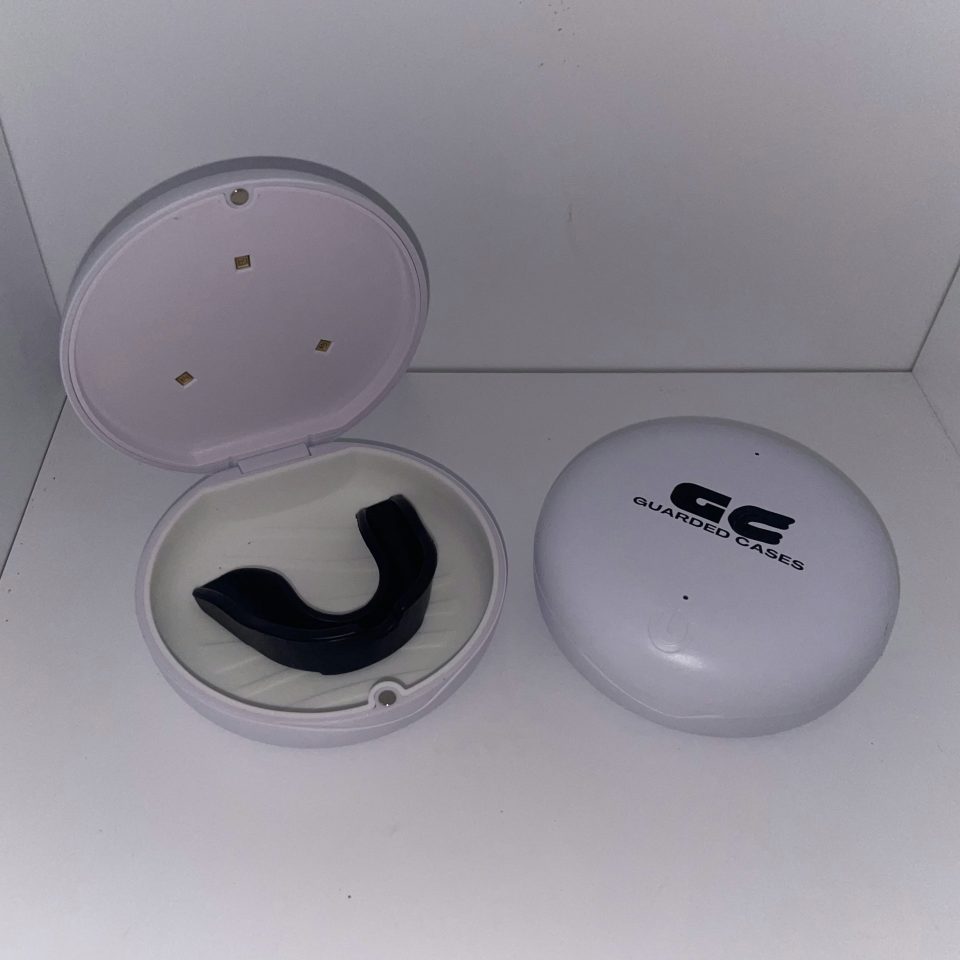 Premium Supreme Guarded Case Sanitizing Mouth Guard Case- White