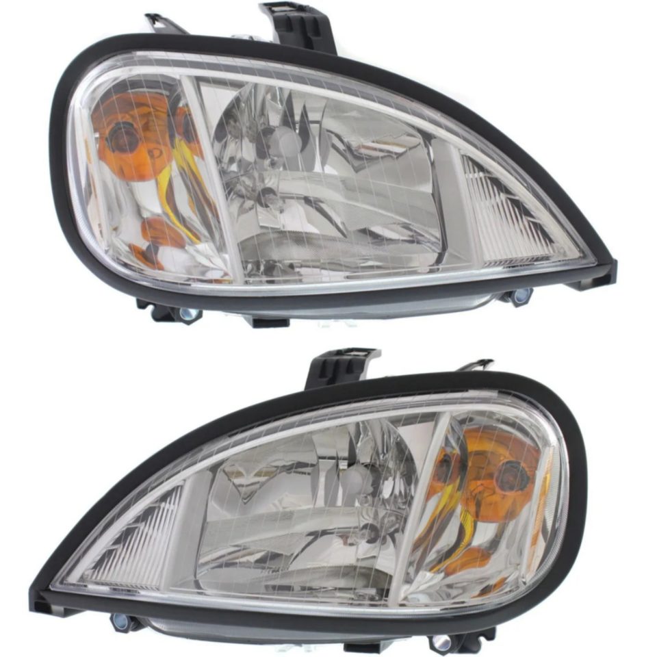 Glass Home Headlight Assembly Set For 2004-2017 Freightliner Columbia Left Right With Bulb