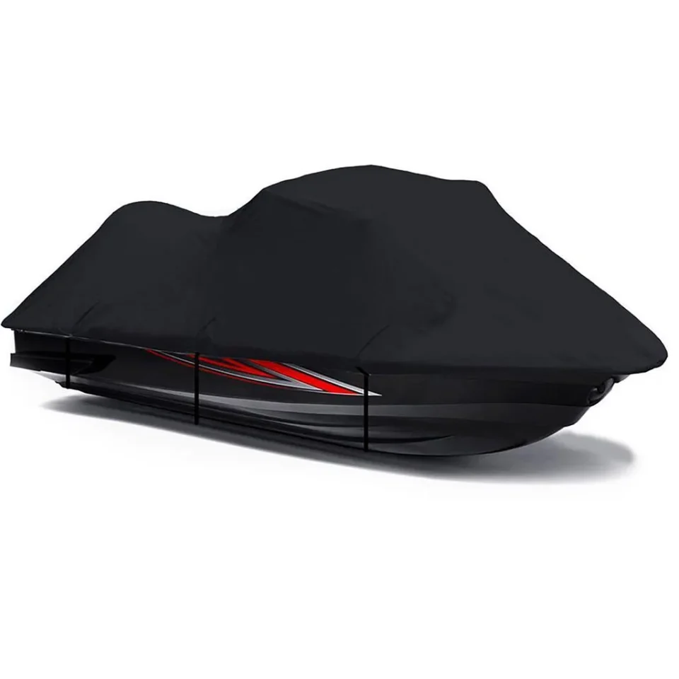 Popular Upgraded BLACK Jet Ski Cover Compatible for KAWASAKI Jet Ski TS 650 1989 1990 1991 1992 1993 1994 1995 1996 PWC Cover Jet Ski Cover 2 Seater