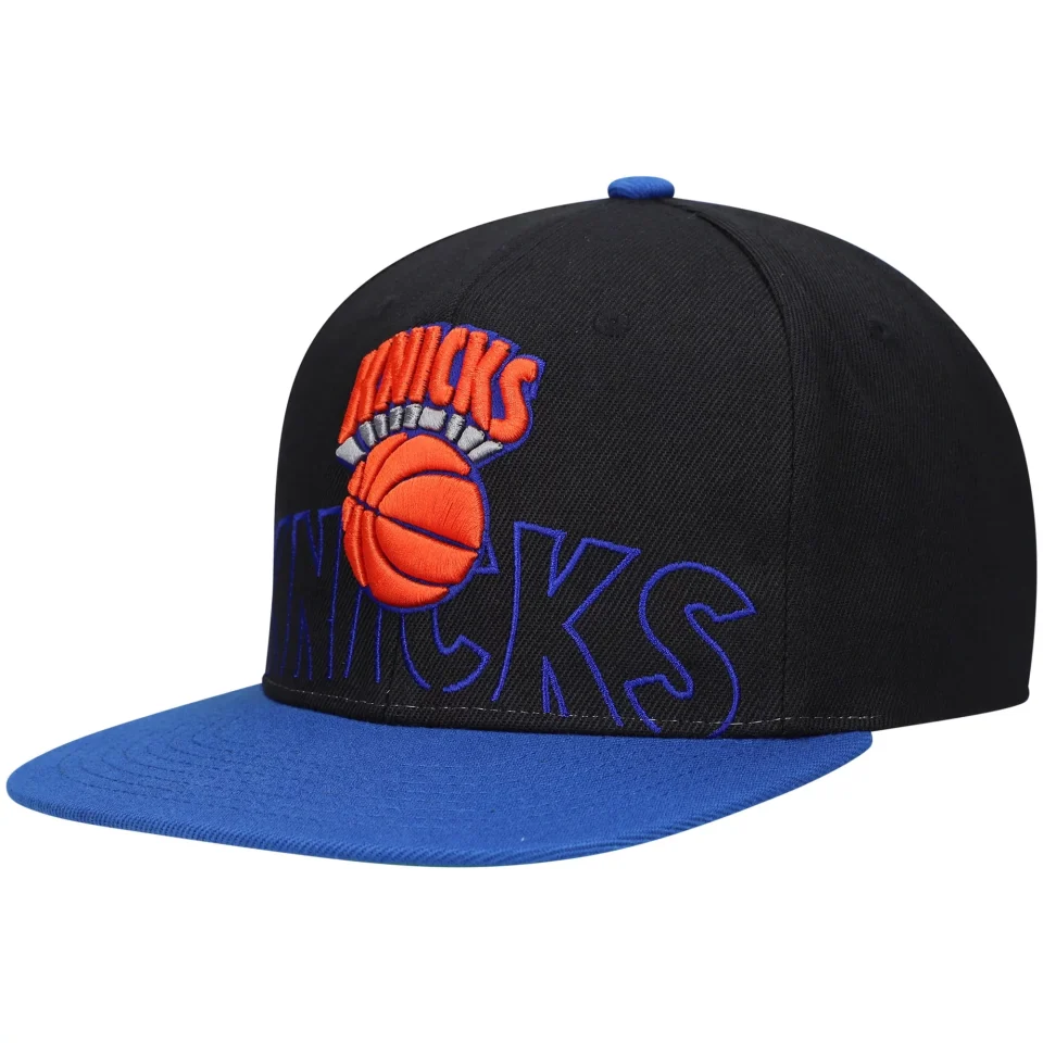 Kitchen Best-Selling Men's Mitchell & Ness Black/Blue New York Knicks Hardwood Classics Low Big Face Snapback Hat - OSFA