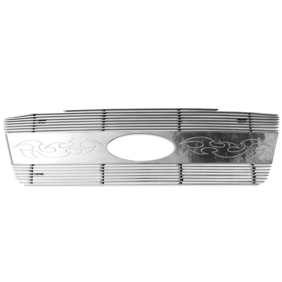 Travel Multi-Purpose Ikon Motorsports Front Bumper Upper Hood Grille Grill Insert Assembly Replacement Compatible With 2004-2008 Ford F-150 Aluminum Polished Silver Blade HoneyComb Style