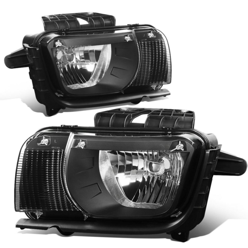 Prime BPA-Free 10-13 Chevy Camaro Factory Style Front Driving Headlight Lamps Black Housing