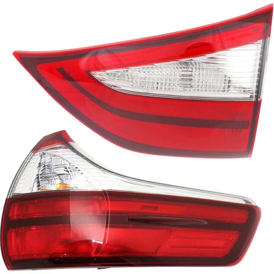 Space-Saving Tail Light Set For 2015-2019 Toyota Sienna RH Inner Outer Clear/Red Halogen/LED