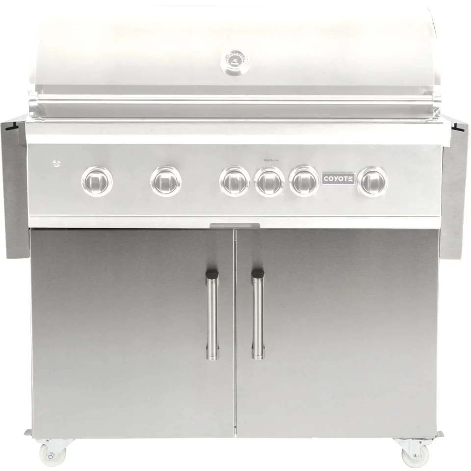 Stainless Steel Polished Coyote Grill Cart For 42-Inch Gas Grills - C1S42CT