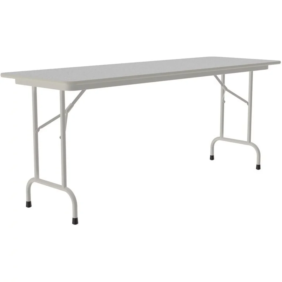 Safe Multi-Purpose UrbanPro 24W x 96D Steel Metal & Wood Folding Table in Gray Granite