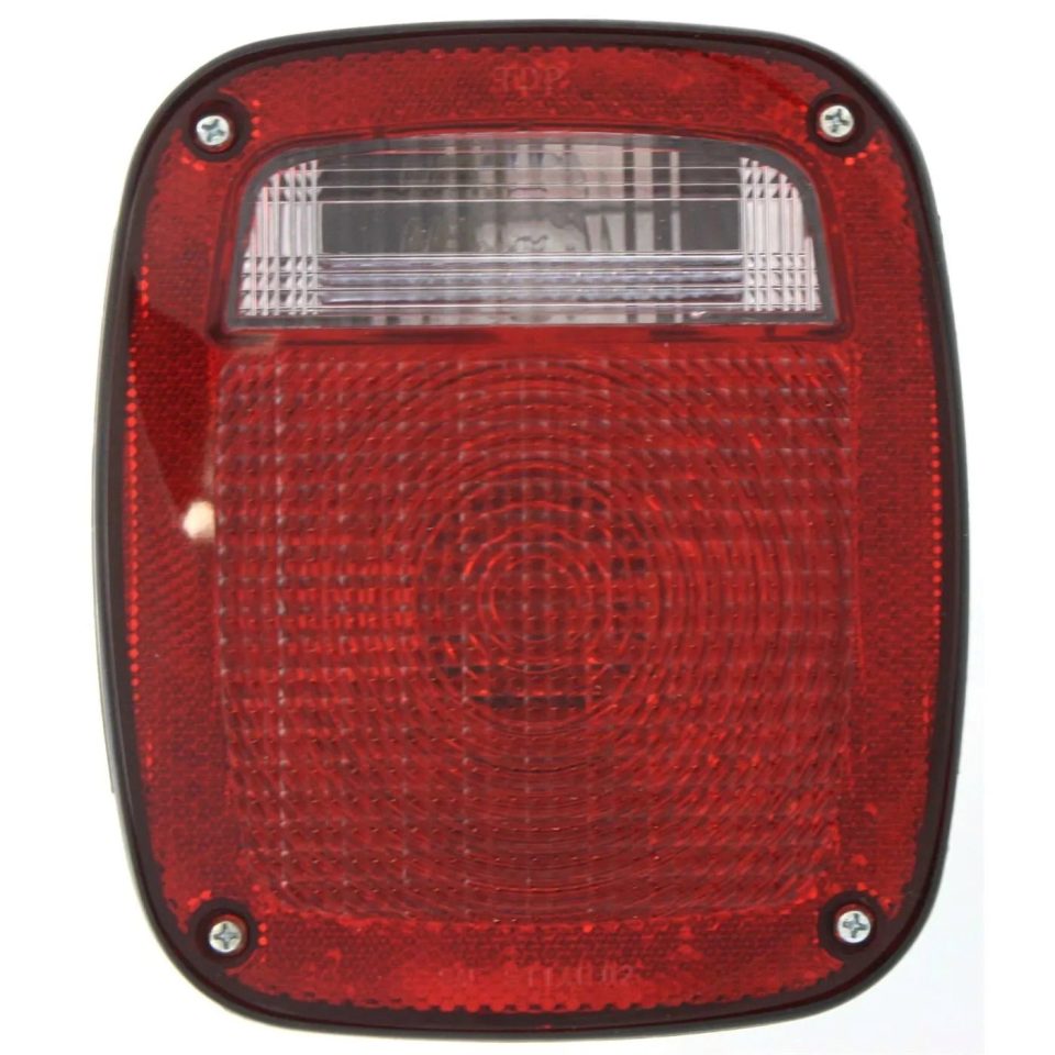 Storage Popular Halogen Tail Light For 1991-1995 Jeep Wrangler (YJ) Right Clear/Red Lens w/Bulbs