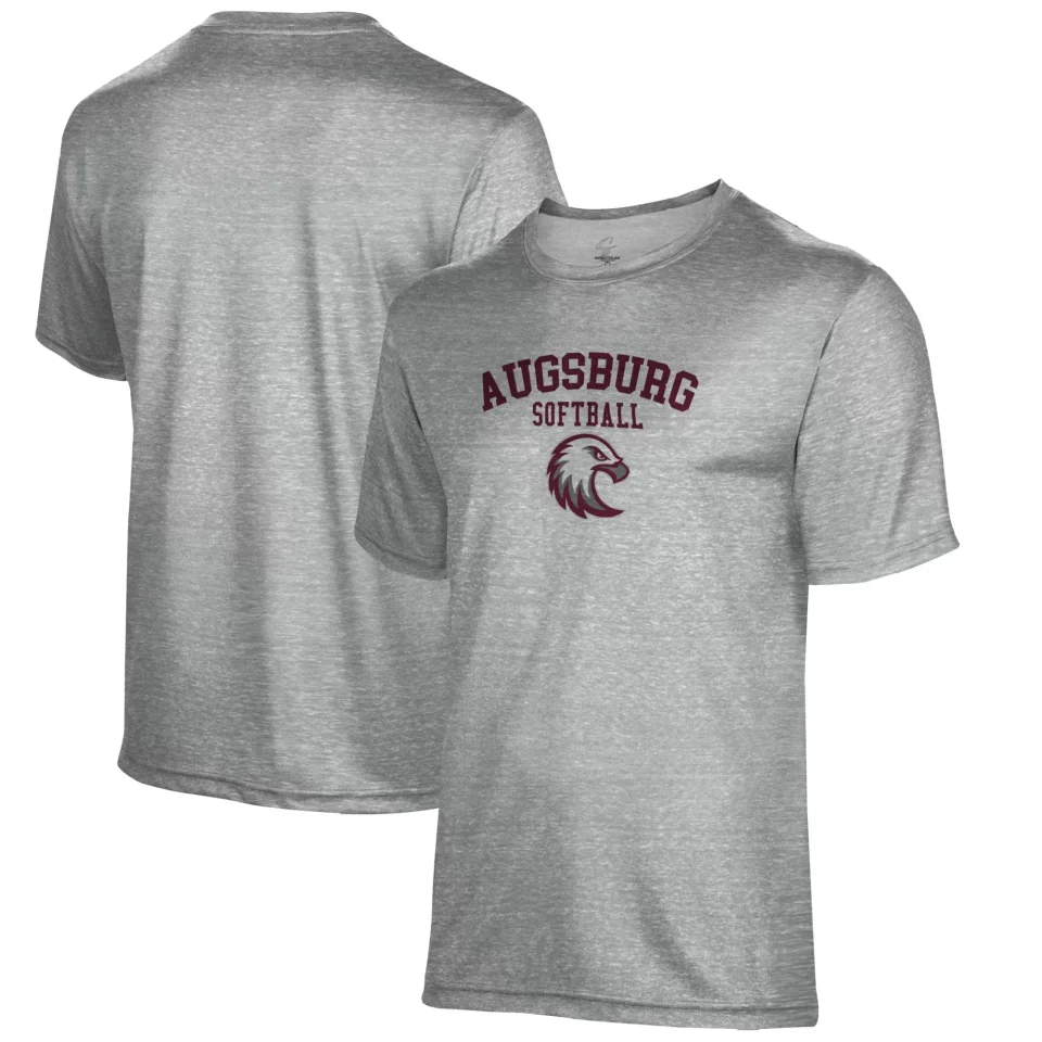 Ultimate Cleaning Men's Gray Augsburg University Softball Name Drop T-Shirt