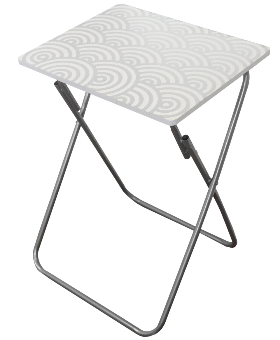 Long-Lasting Home Basics Metallic Multi-Purpose Foldable Table, Silver
